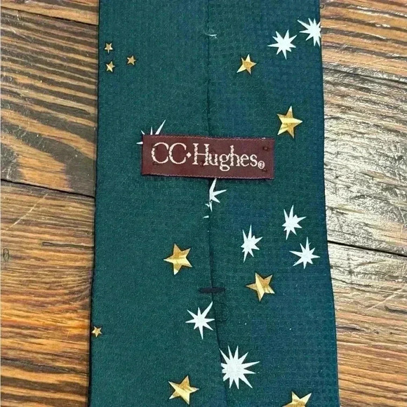 CC Hughes 100% Silk Santa’s Sleigh Reindeer Green Christmas Men’s Neck Tie - Picture 4 of 6